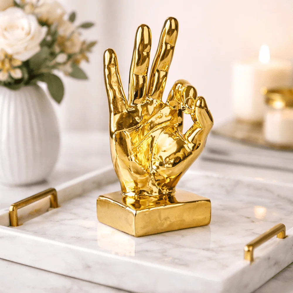 golden ok finger gesture showpiece 2