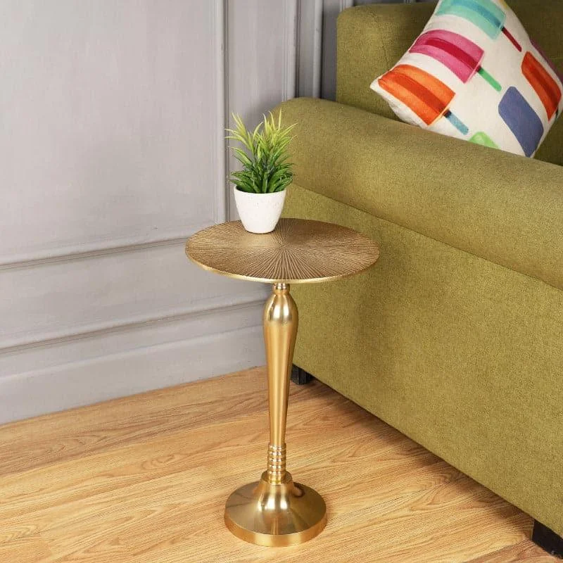 the carla side table in gold finish 1