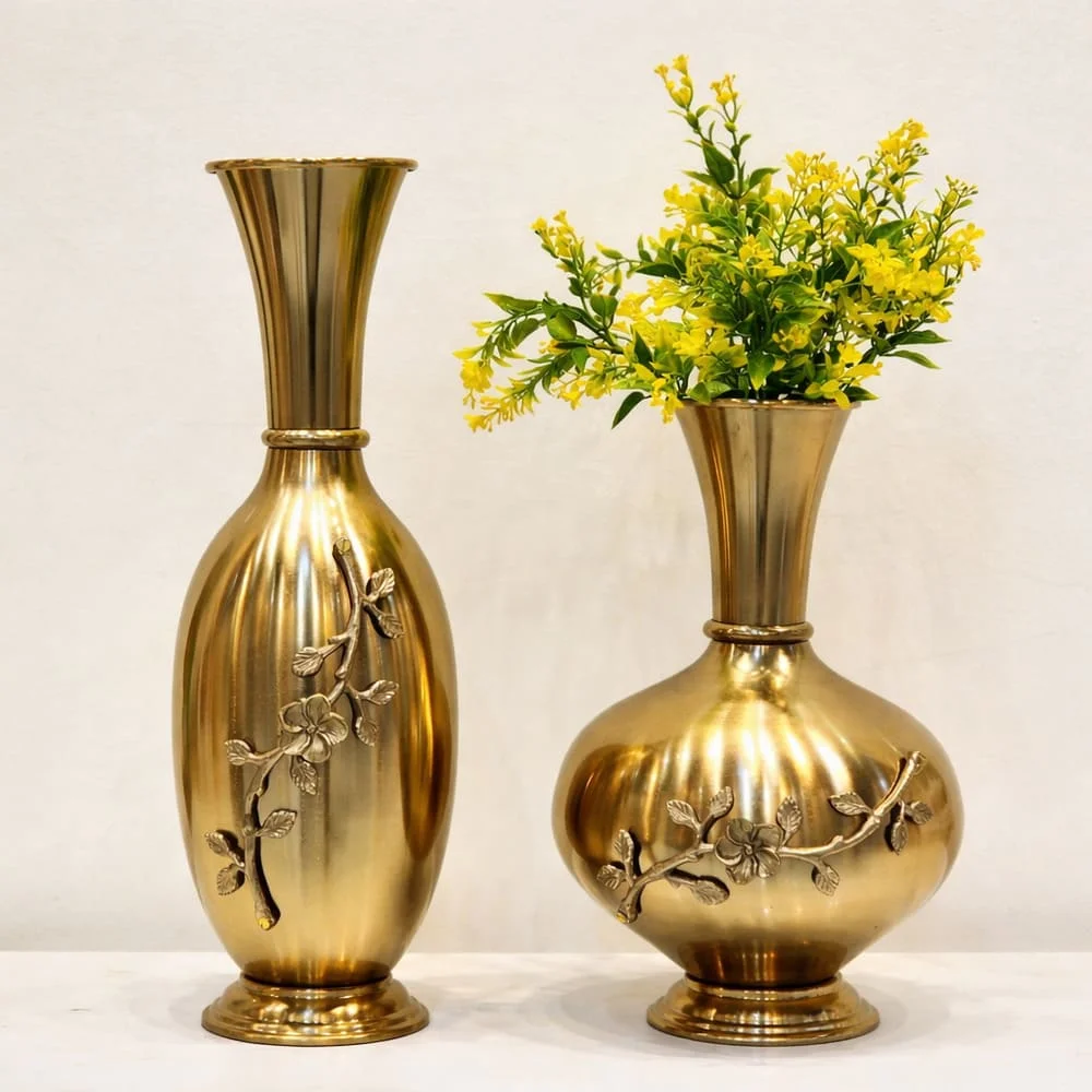 Antique Golden Metal Vases