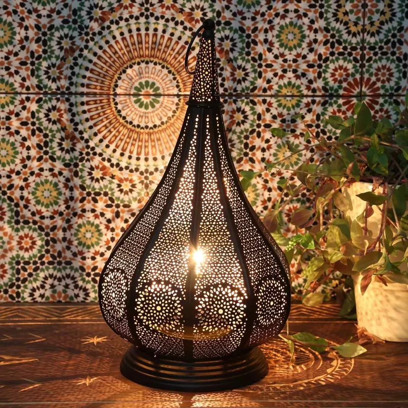 Iron Large Moroccan Floor Candle Holder